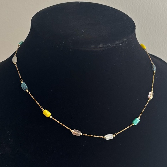 Jewelry - Delicate Multicolor Bead Station Necklace - Women Jewelry